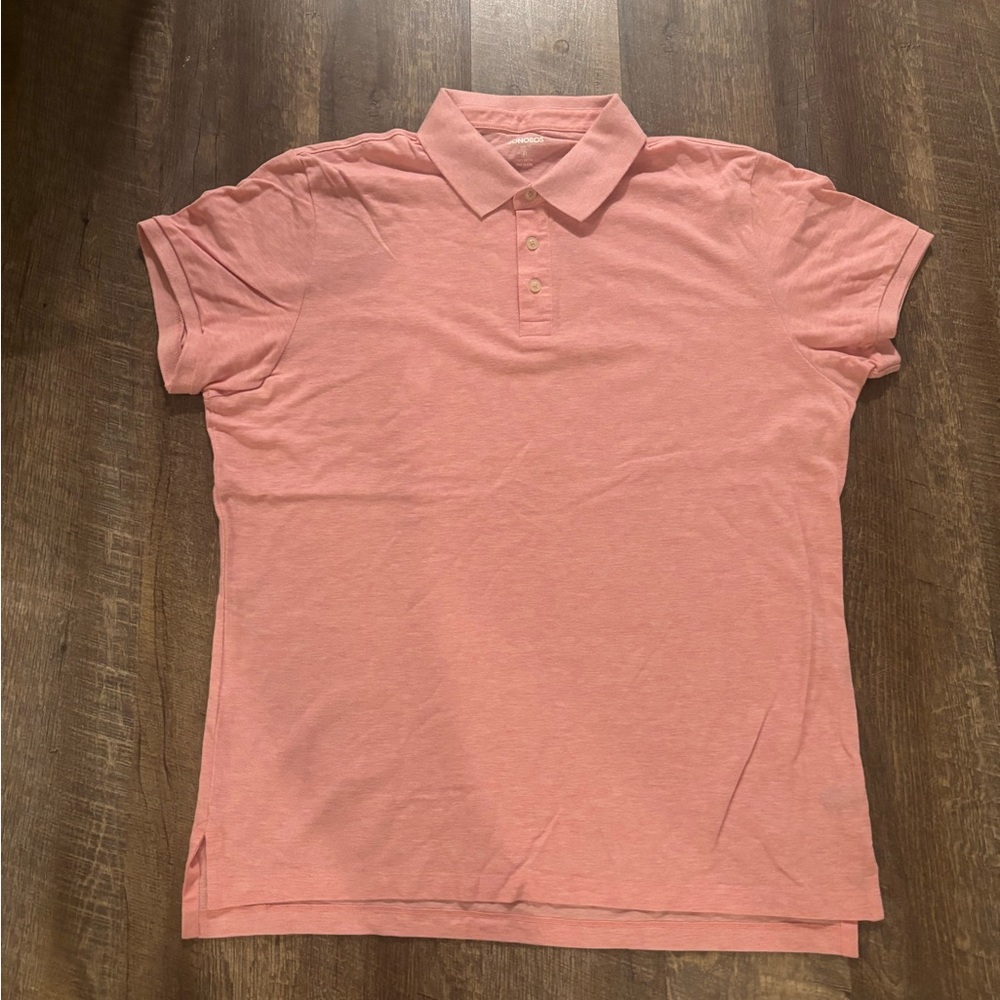 Bonobos Mens Soft Coral Pink Polo Shirt Size XL Slim Fit Pima Cotton